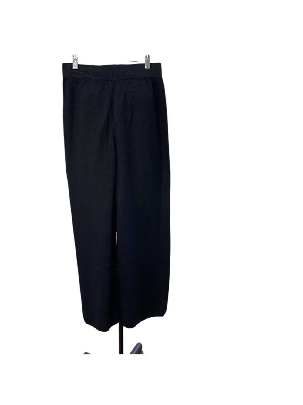 NWT Caracilia 2pc Waffle Knit Set Henley Tunic Top Wide Leg Pants SZ L Black - Picture 7 of 10